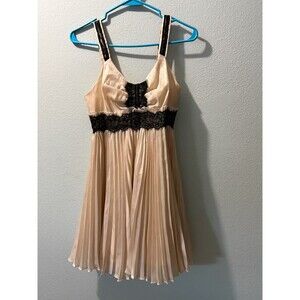 Vintage Original Jr. Theme NY 1958 Formal Prom Dress Pink Shimmer Black Lace Sm.